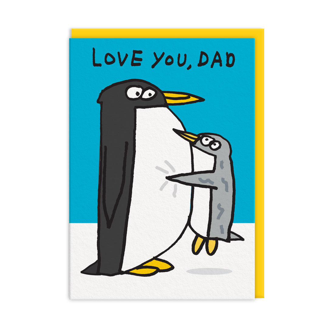 Love You Dad Penguin Greeting Card