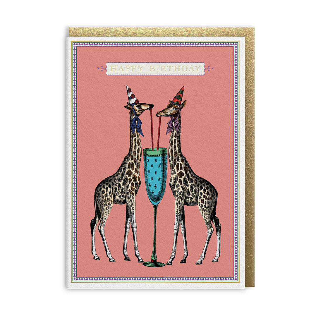Birthday Giraffes Greeting Card