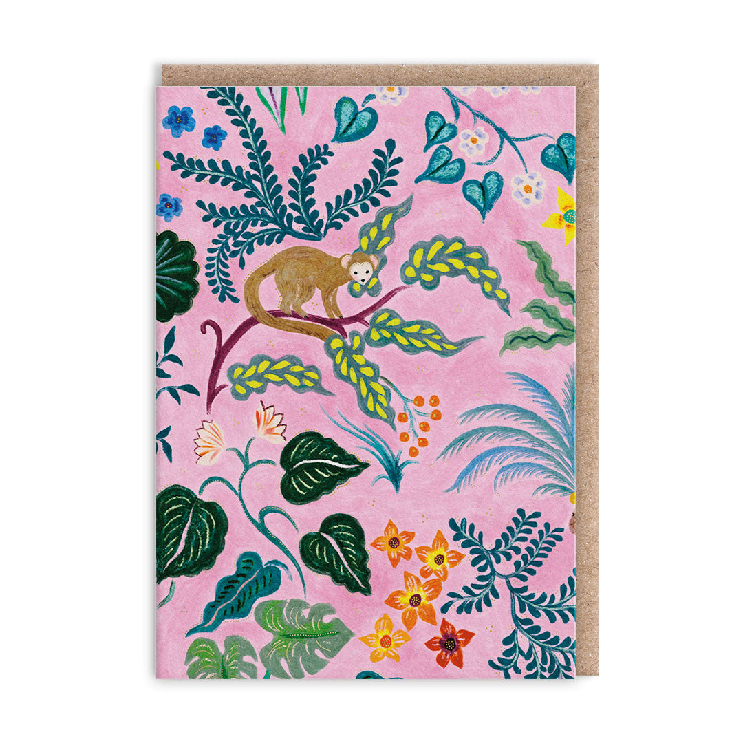 Jungle Monkey Mini Greeting Card