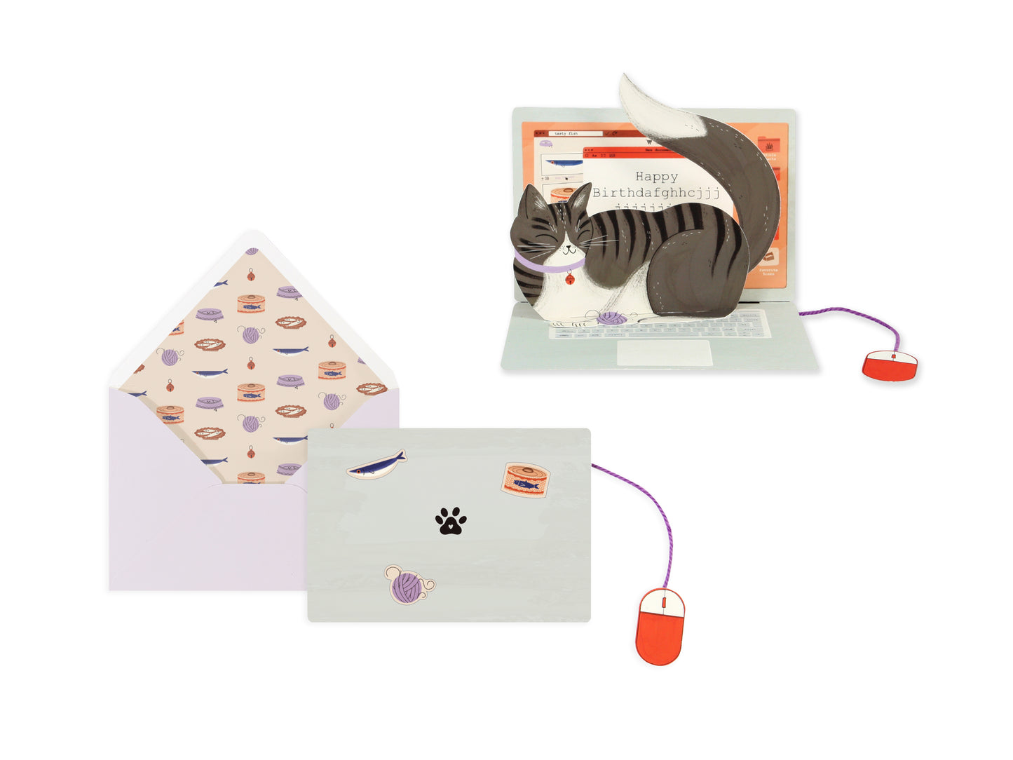 Laptop Cat Dear Alchemy: Petite Die-Cut Greeting Card
