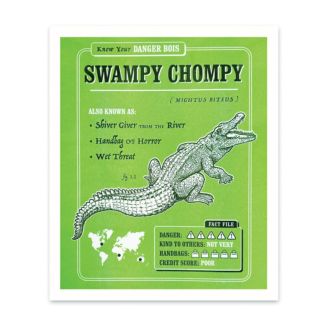 Swampy Chompy Riso Print (12x10)