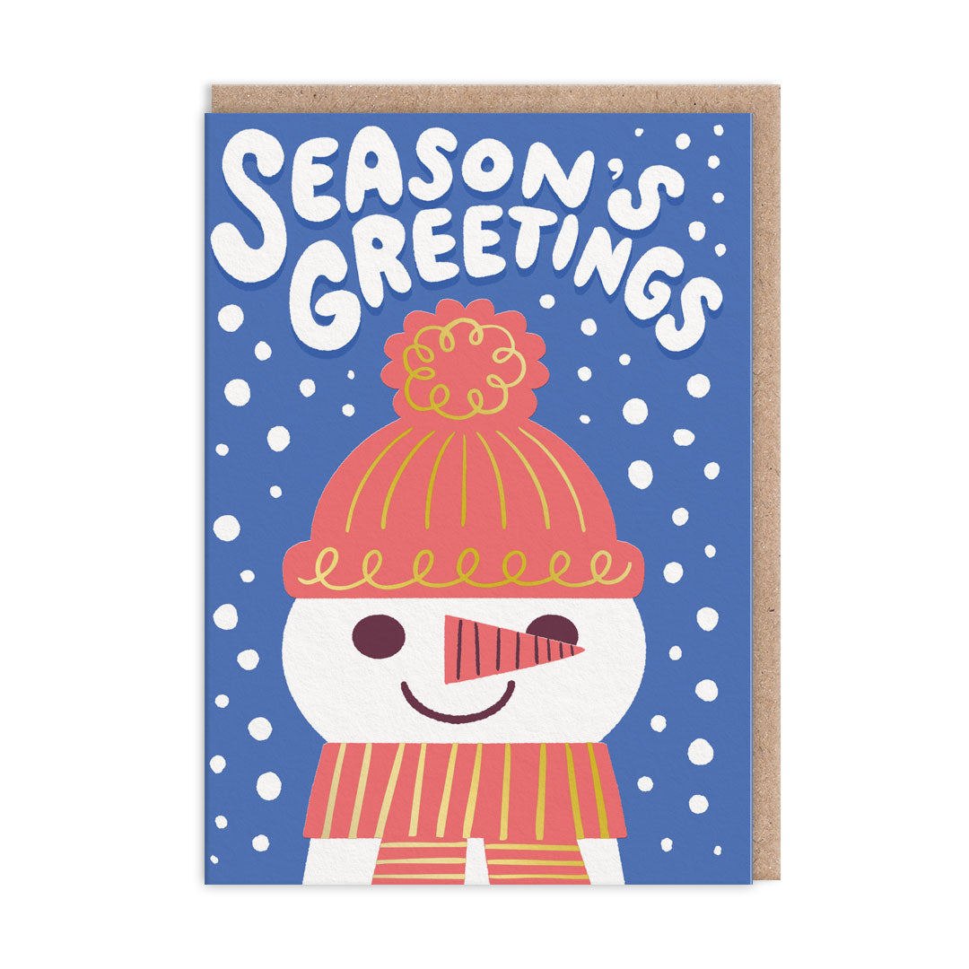 Seasons Greeting Snowman Greeting Card