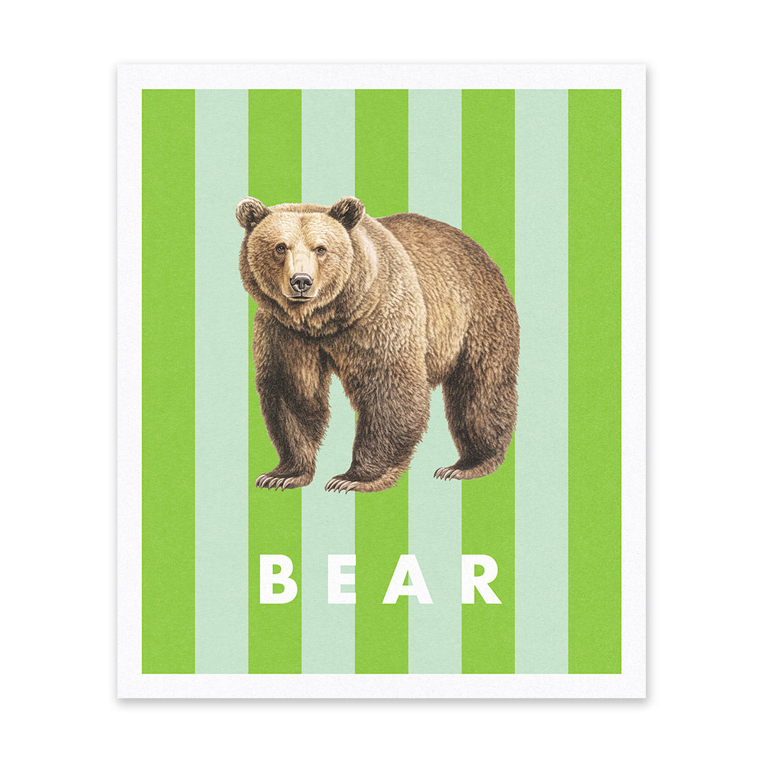 Striped Bear Riso Print (12x10)