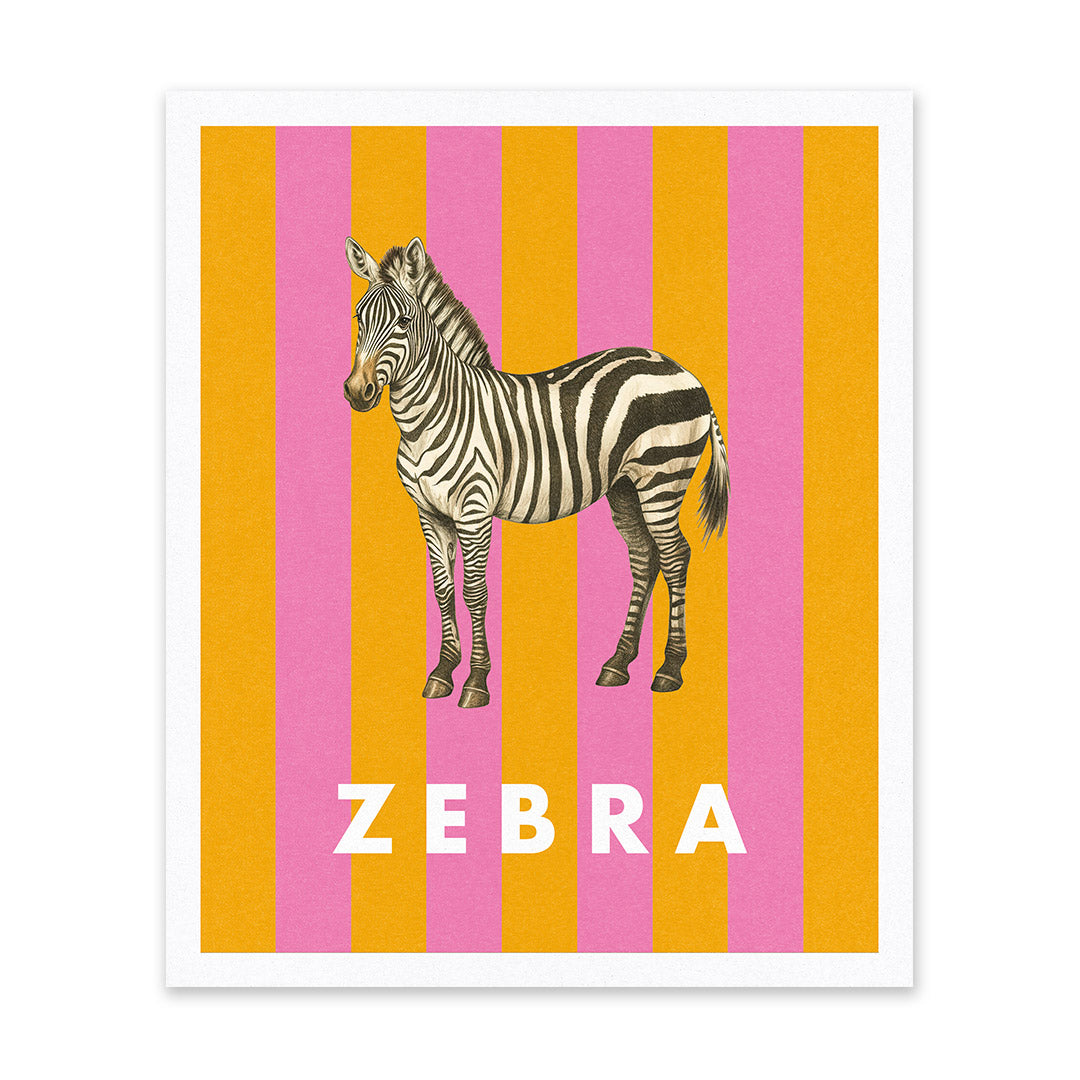Striped Zebra Riso Print (12x10)