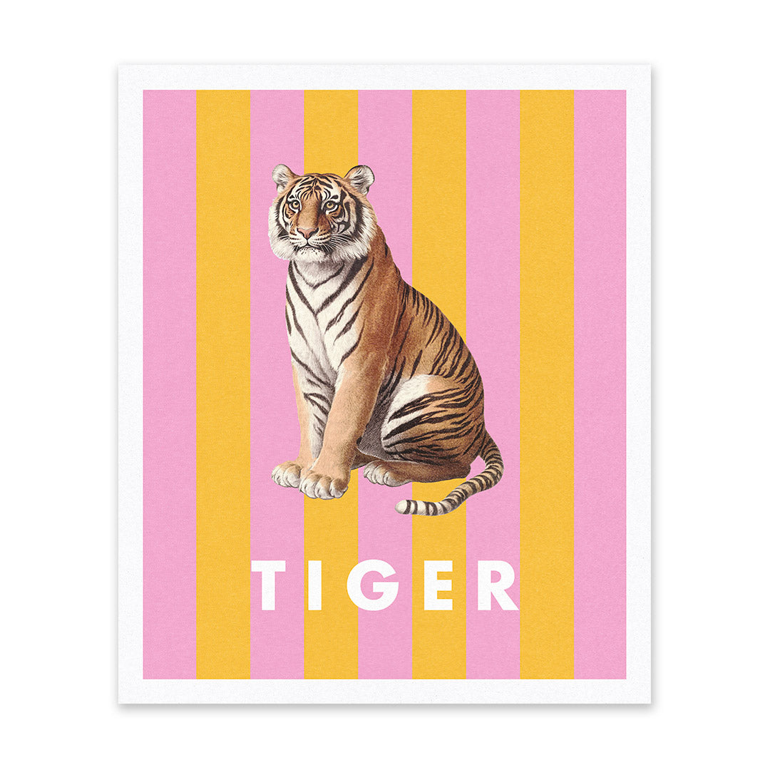 Striped Tiger Riso Print (12x10)