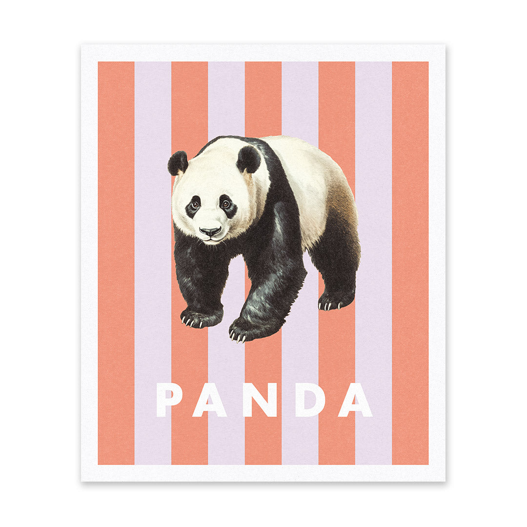 Striped Panda Riso Print (12x10)