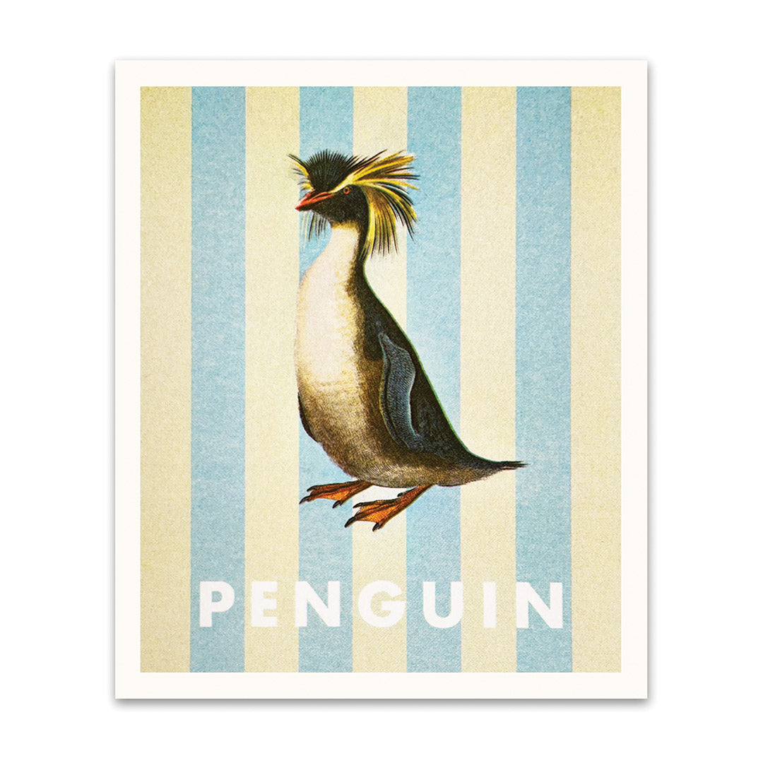 Striped Penguin Small Art Print (8x6)