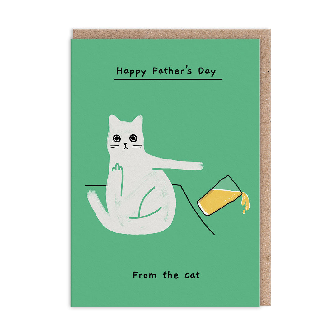 Happy Father's Day From The Cat Greeting Card