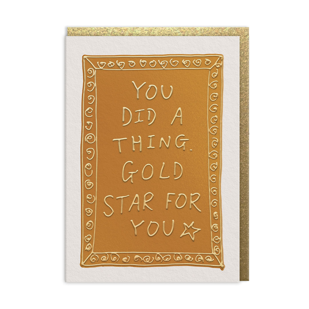 Gold Star Greeting Card