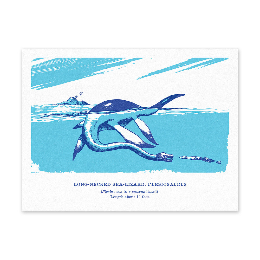 Plesiosaurus Riso Print (8x6)