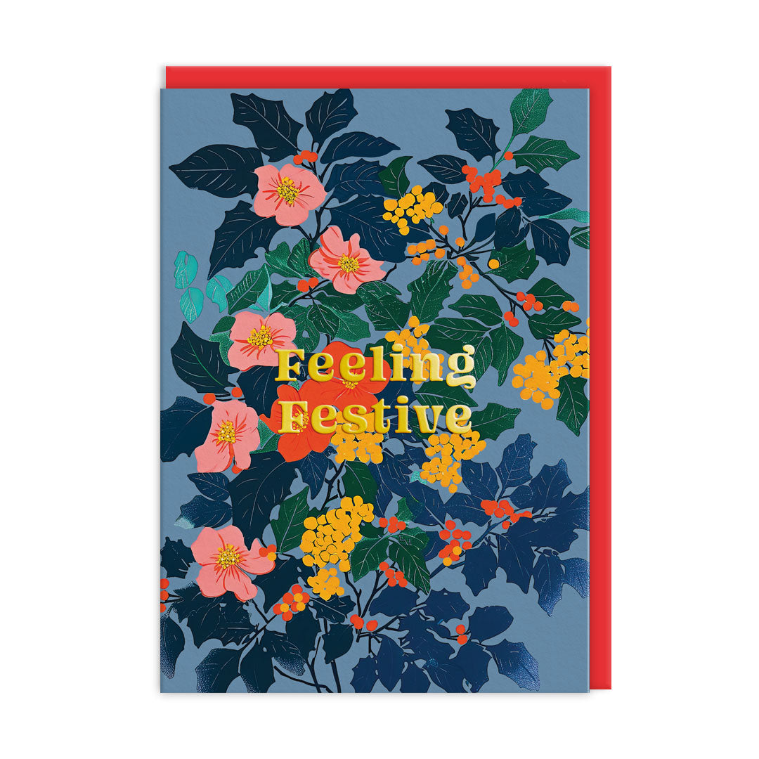 Pack of 9 Christmas Cards - Festive Floral