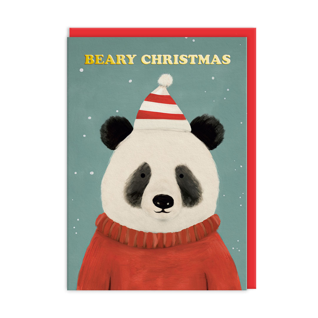 Festive Panda Bear Greeting Card