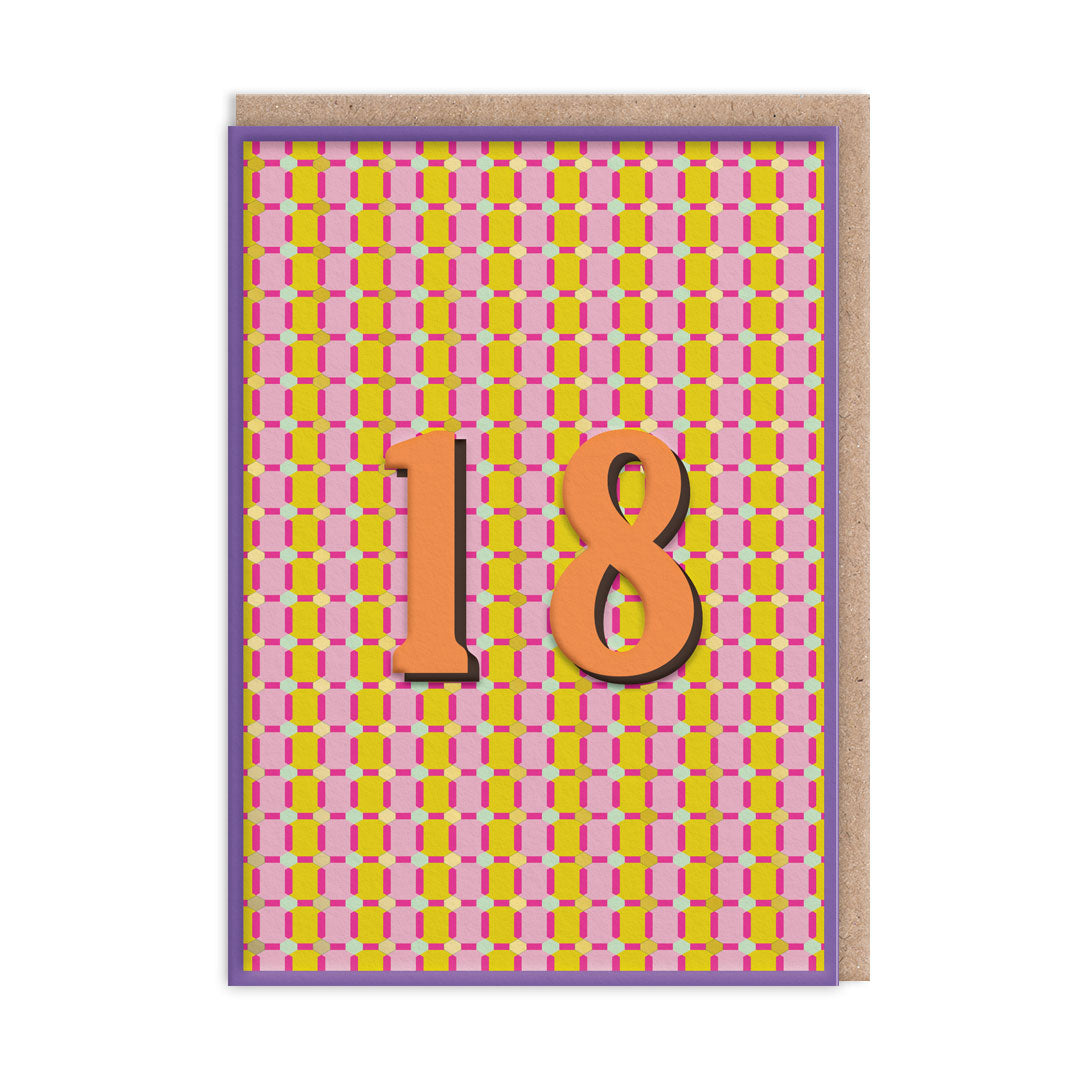 Geometric 18th Birthday Card
