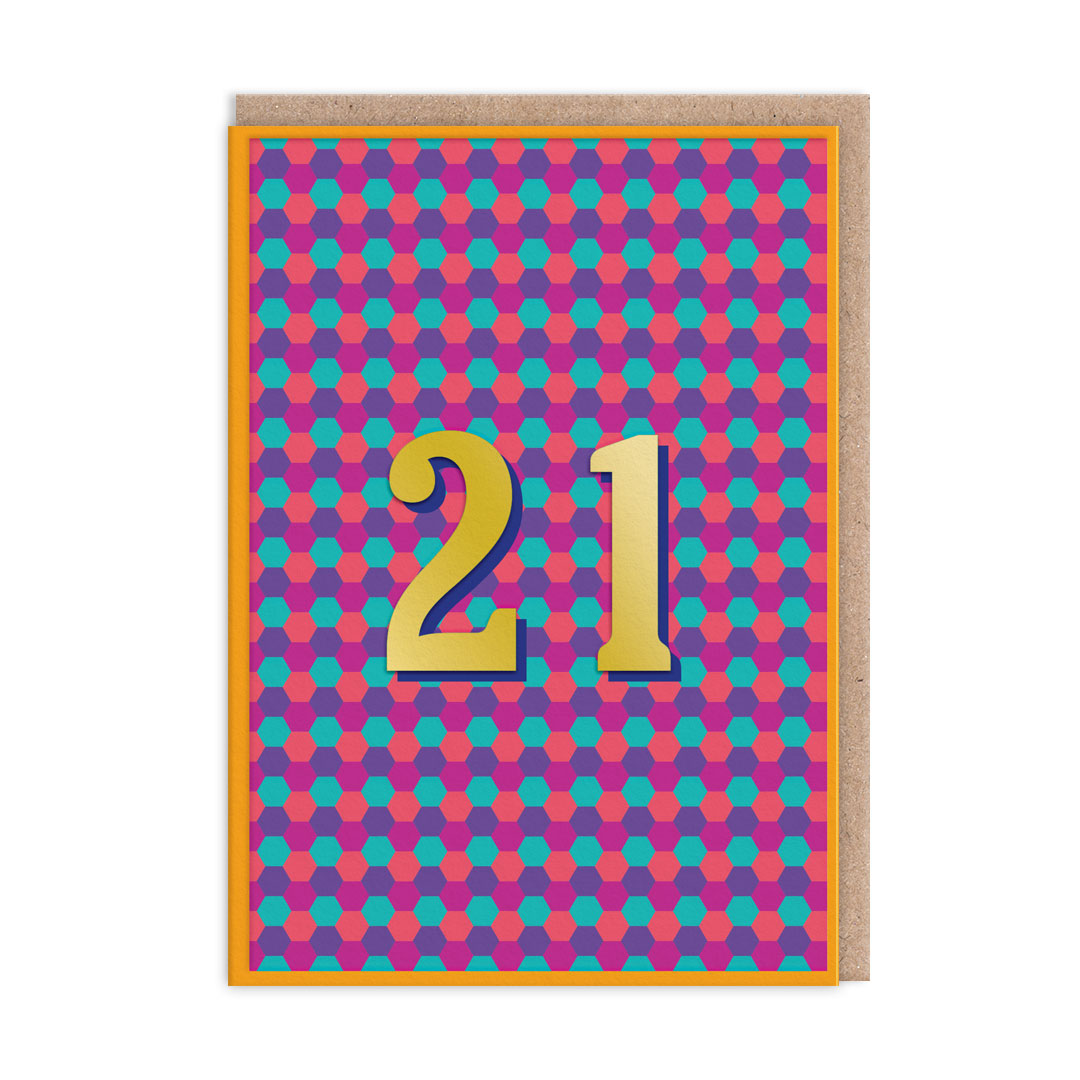 Geometric 21st Birthday Card