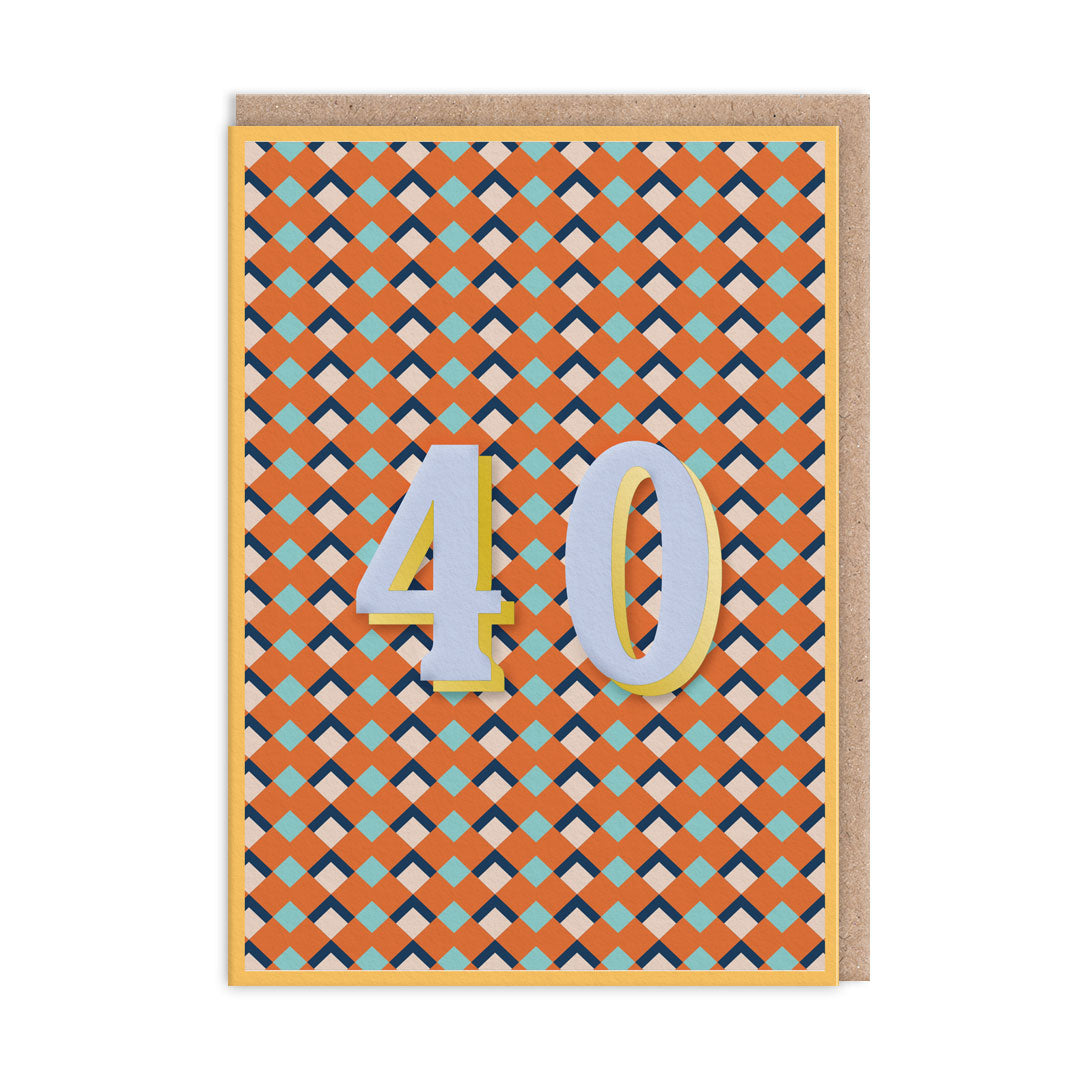 Geometric 40th Birthday Card