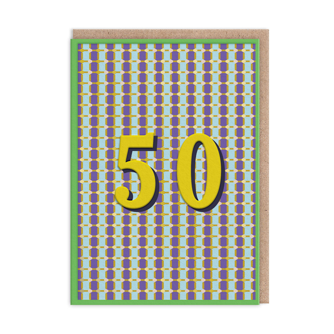 Geometric 50th Birthday Card