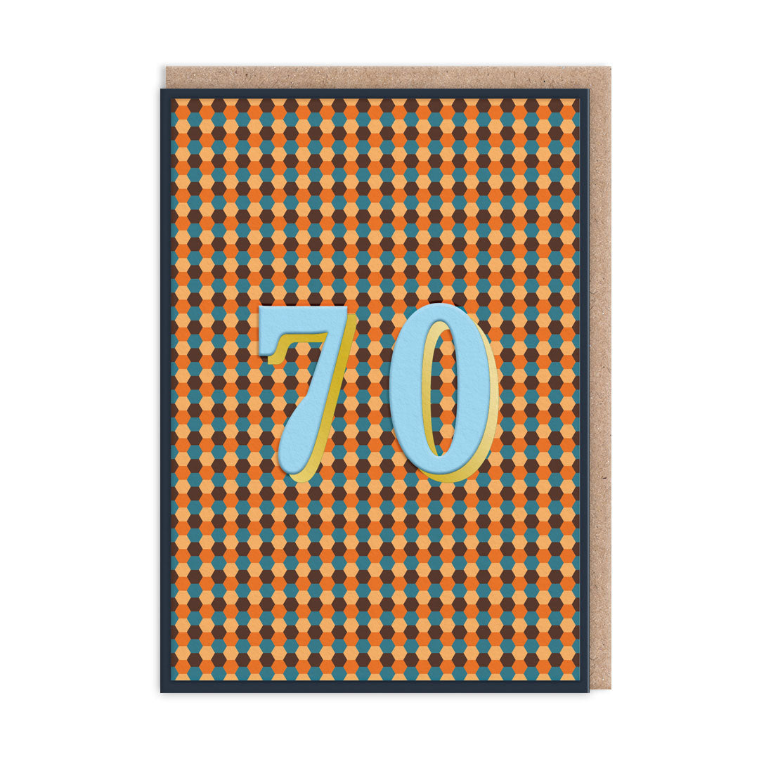 Geometric 70th Birthday Card