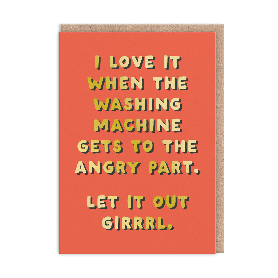 Angry Washing Machine Greeting Card