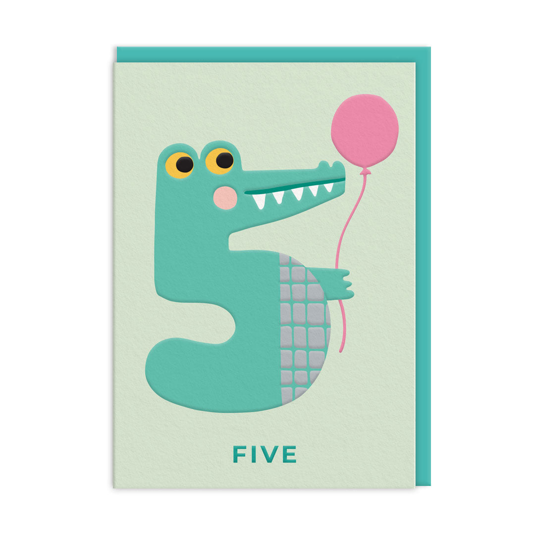 Age 5 Crocodile OUTLET Greeting Card