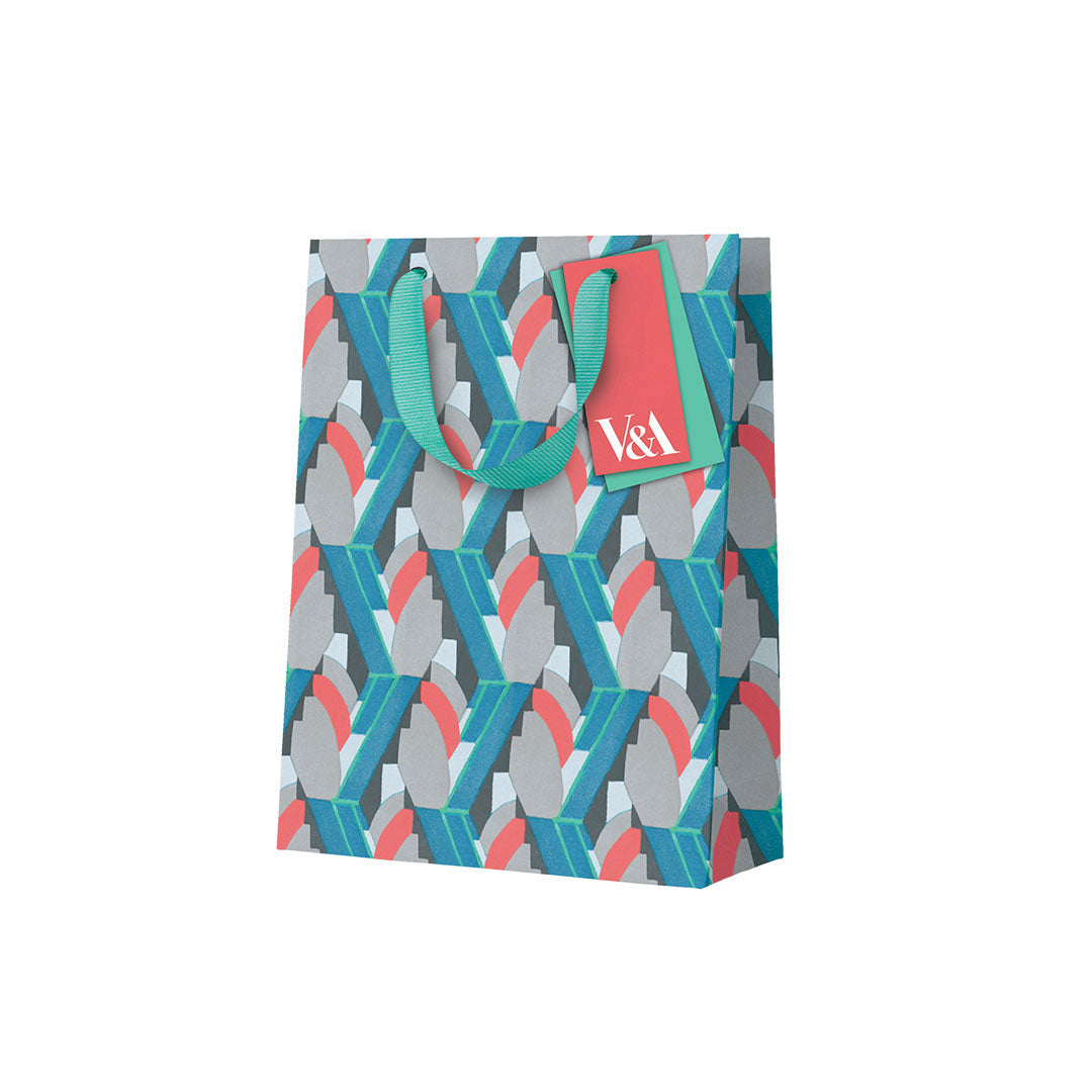Playful Geometrics Red and Blue Crosses Mini Gift Bag
