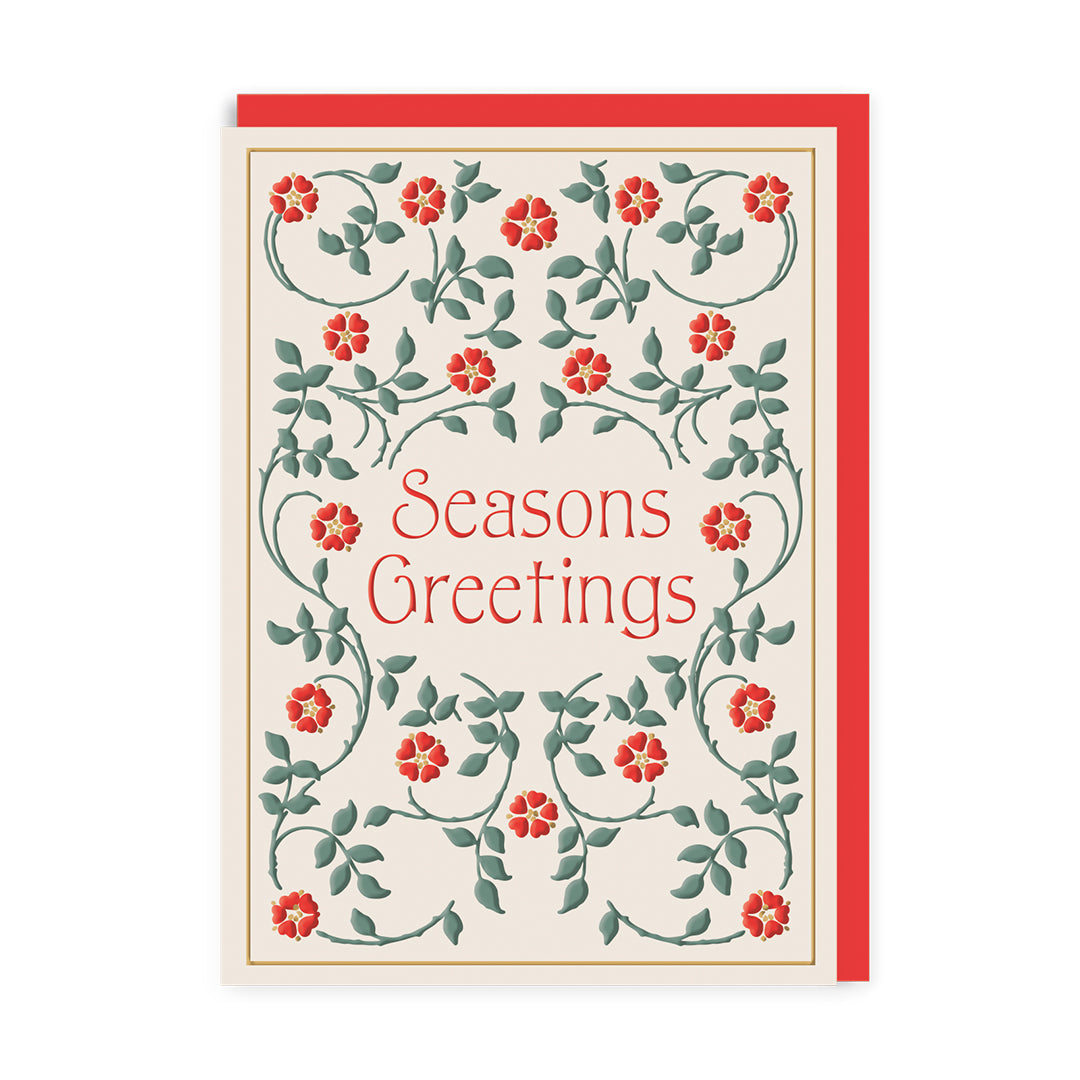 Floral Seasons Greetings Greeting Card