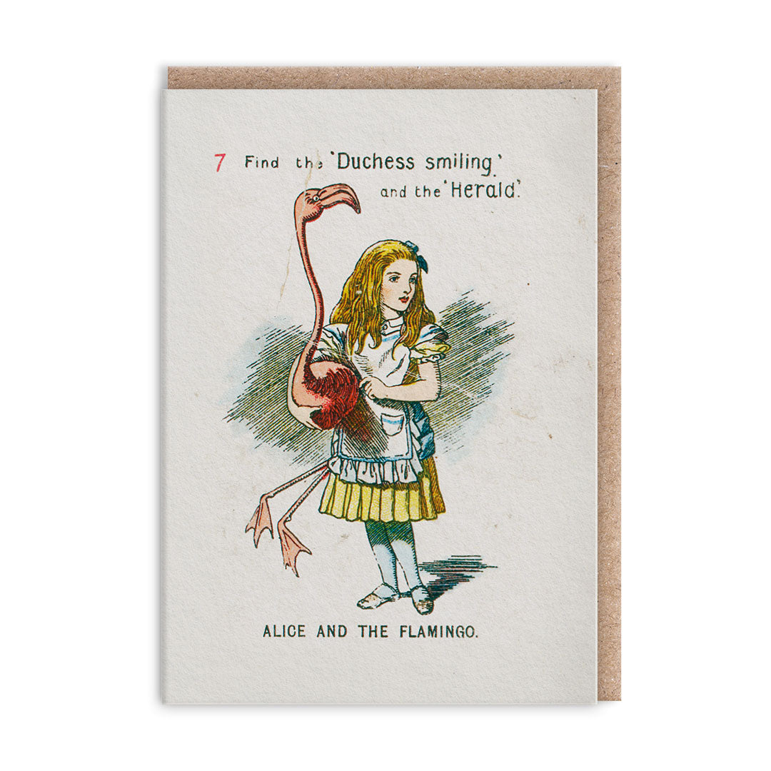 Alice and the Flamingo Mini Greeting Card