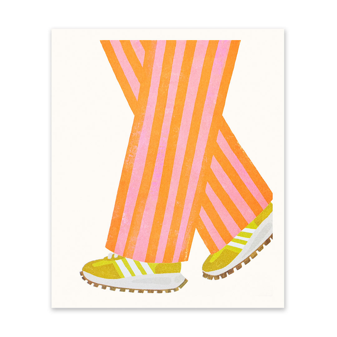 Walking Stripes Riso Print (12x10)