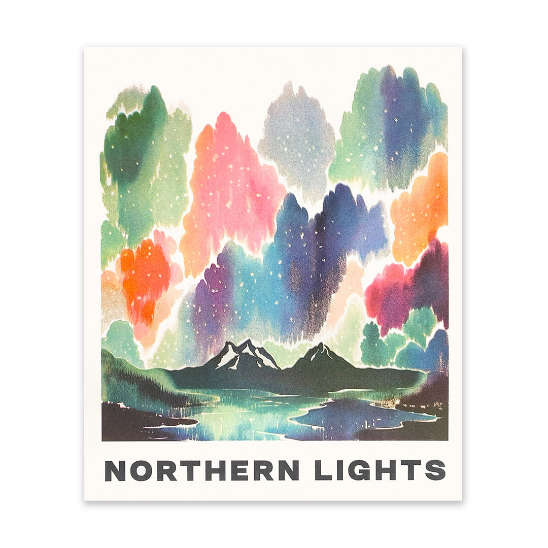 Norther Lights Riso Print (12x10)