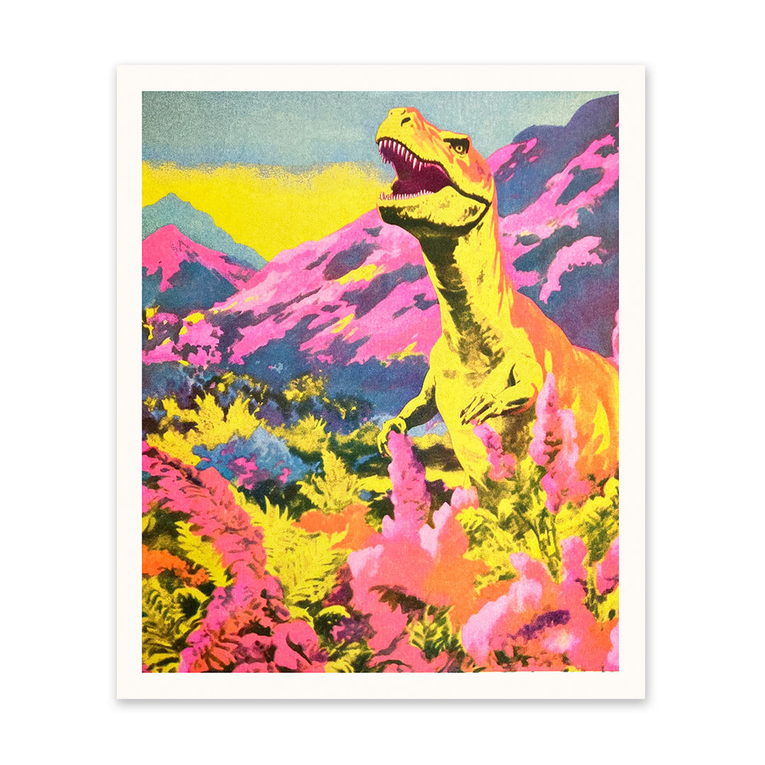 Midcentury T-Rex Riso Print (12x10)