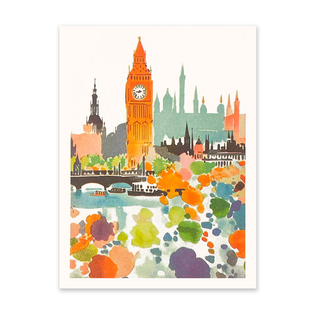 Big Ben Neon Riso Print (8x6)