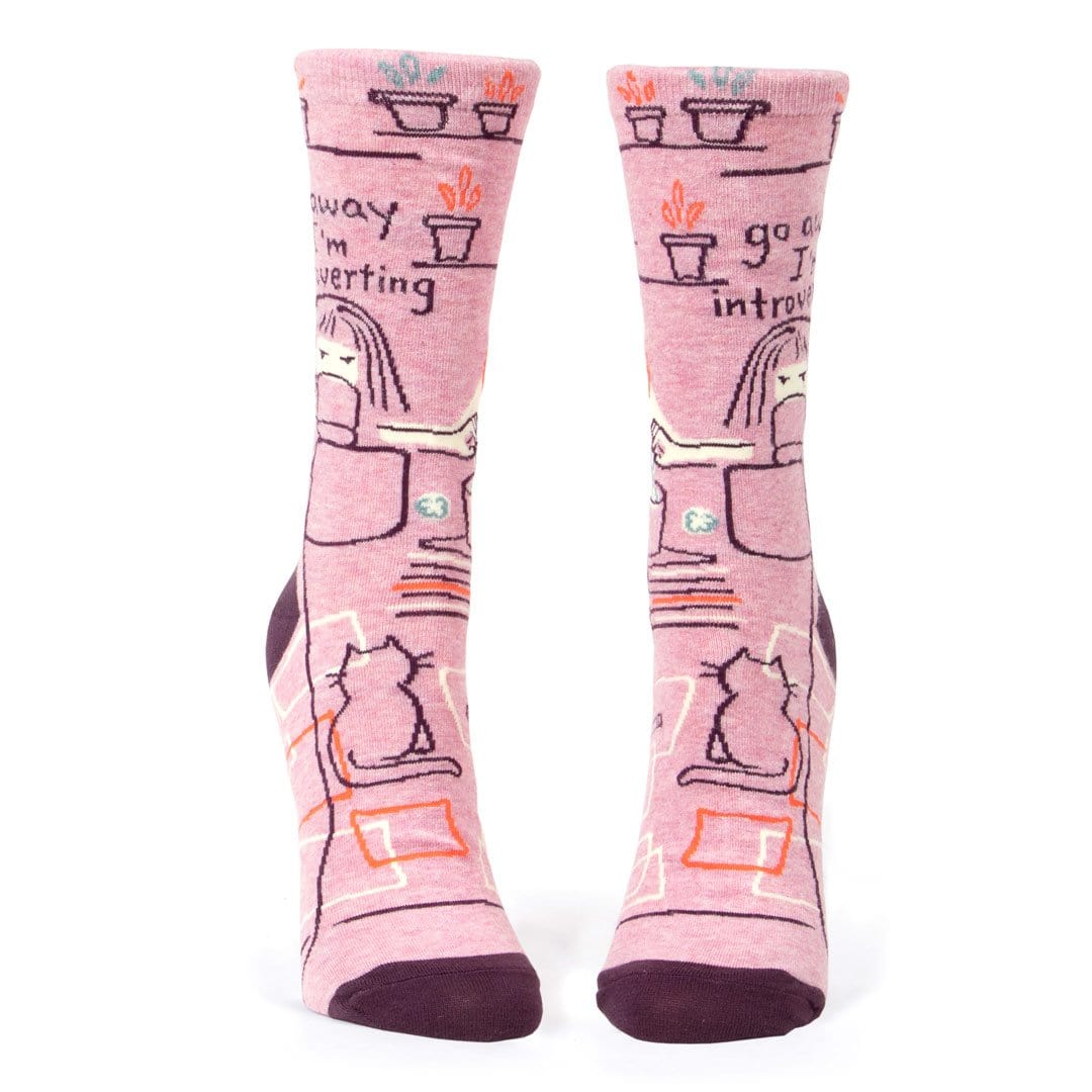 Go Away I'm Introverting Womens Crew Socks