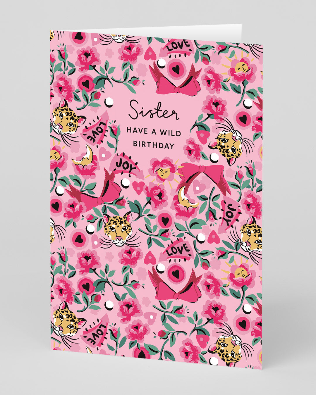 Personalised Pinball Tiger Ditsy Sister Wild Birthday Card