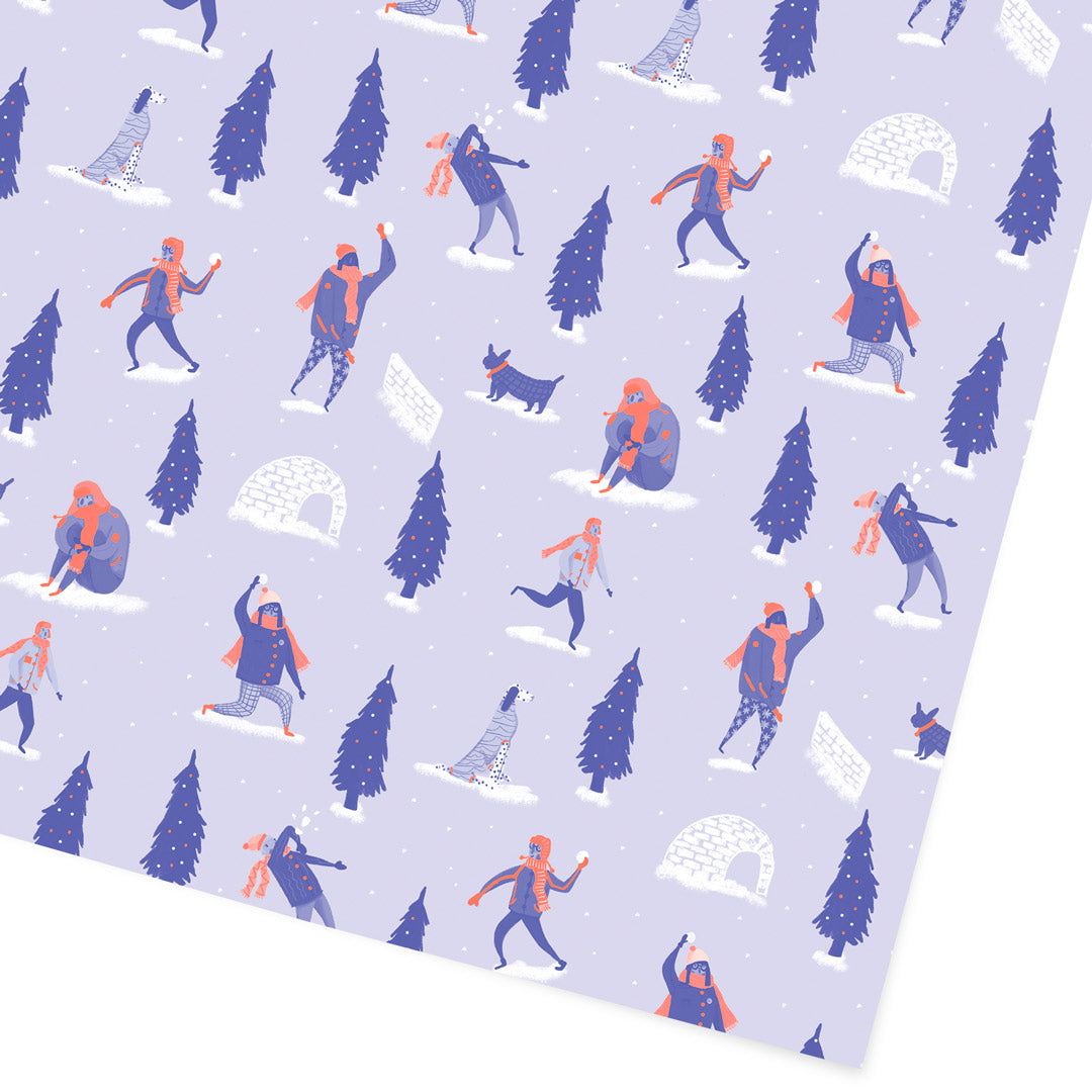 Snow Ball Fight Gift Wrap