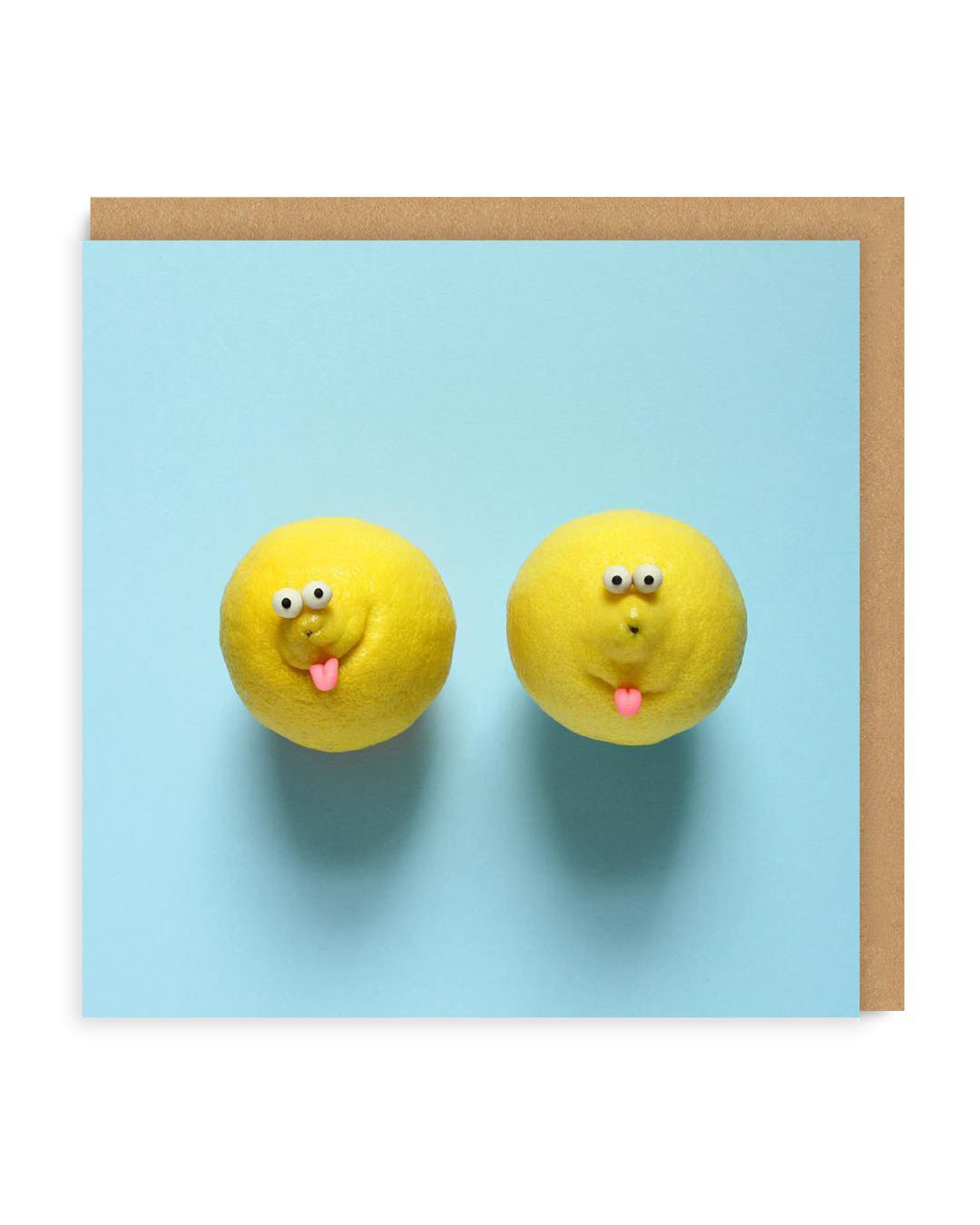 Lemon Faces Square Greeting Card