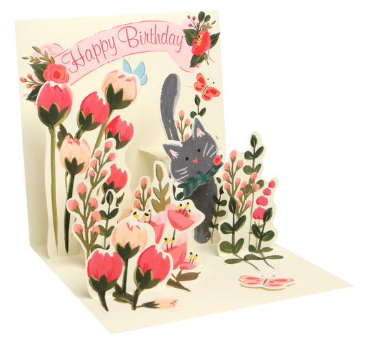 Botanical Cat Treasures: Pop-up Greeting Card
