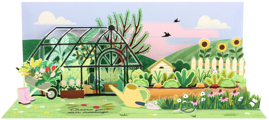 Garden Greenhouse Panoramics: Pop-up Greeting Card