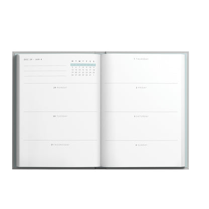 2026 Scalloped Marble A6 Linen Diary