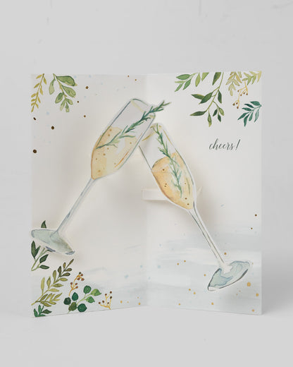 Champagne Toast 3D Layered Greeting Card