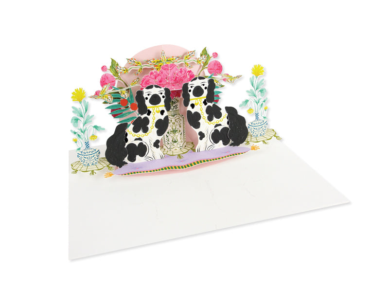 Staffordshire Dogs 3D Pop Up Greeting Card