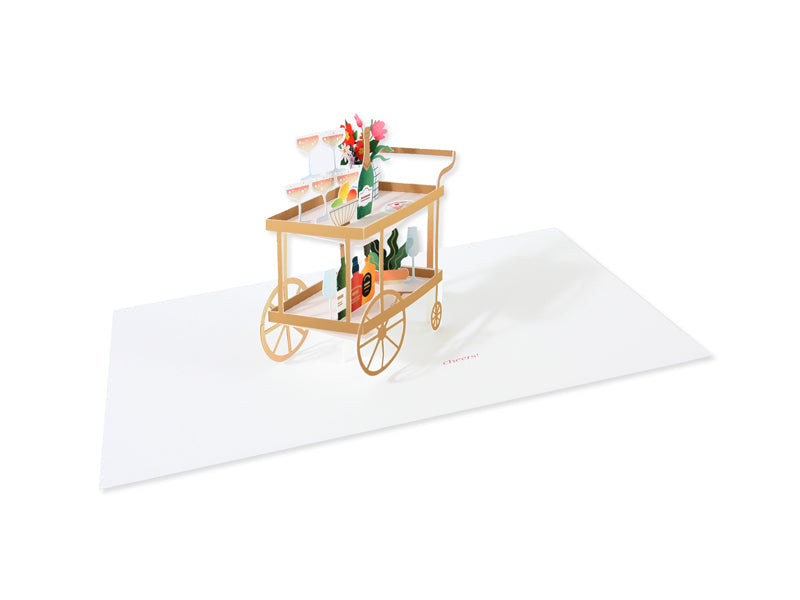 Bar Cart 3D Pop Up Greeting Card