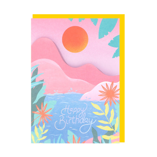 Happy Birthday Sunset Greeting Card