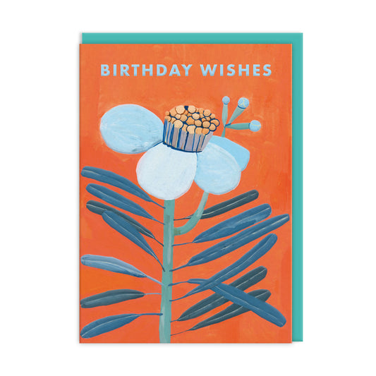 Orange Floral Birthday Card