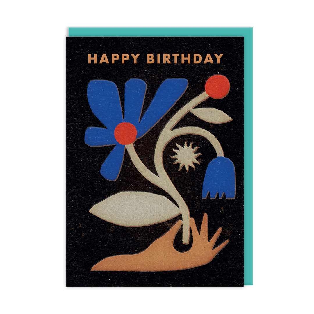 Hand With Flowers Birthday Card