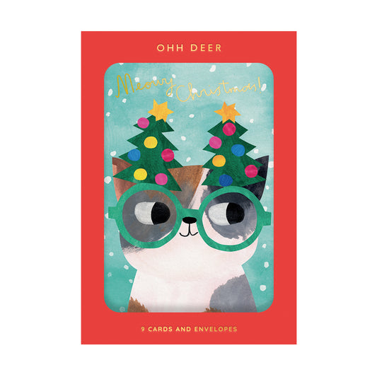 Pack of 9 Christmas Cards - Cats In Hats