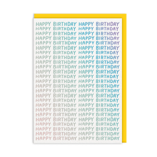 On Repeat Happy Birthday Card and Yellow Envelope
