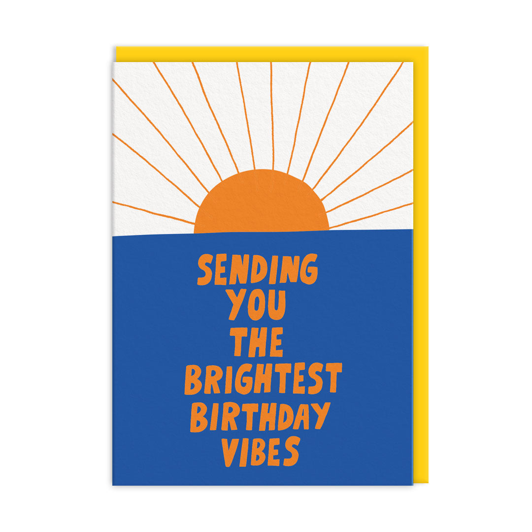 Brightest Vibes Birthday Card and yellow Envelope