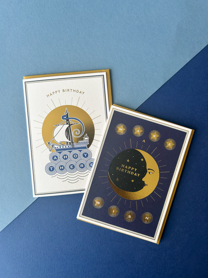 Birthday Moon Greeting Card