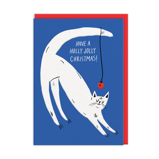 Jolly Christmas Cat Greeting Card