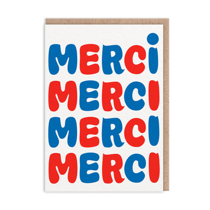 Thank You Merci Merci Greeting Cards (Pack of 6)