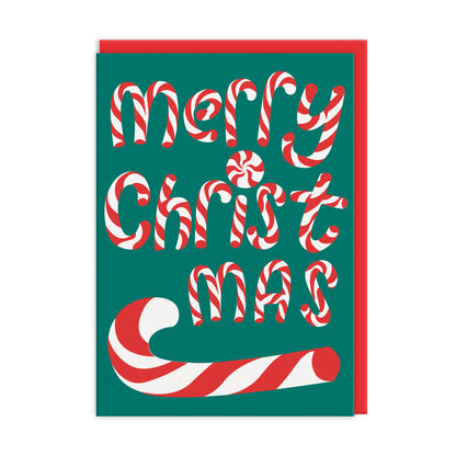 Merry Christmas Candy Cane Greeting Card